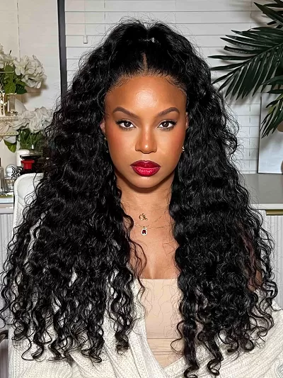 UNice Putngo 7x5 Glueless Lace Wig Water Wave Invisible Knots Wig