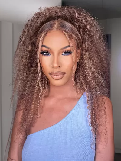 UNice Blonde Highlight Piano Color 4 Bundles Of Curly Weave Hair Deal
