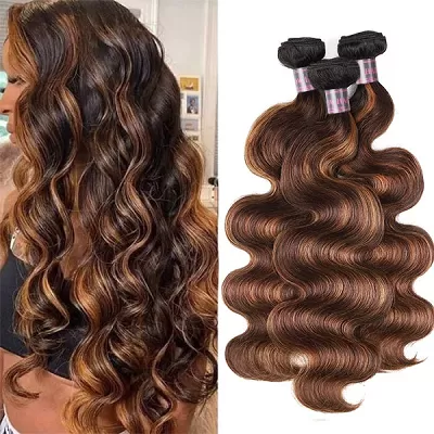 Ishow Brazilian Balayage Highlights Body Wave Hair Bundles 3 Bundles T1b 4/30